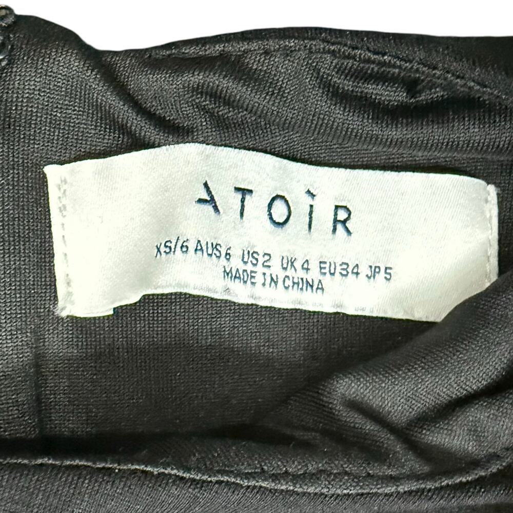 Atoir Black Bianca Racerback Stretchy Scuba Fabric Side Cutouts Bodysuit Sz 2 - Picture 5 of 12